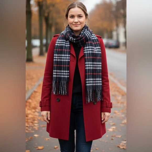 Authentic Burberrys (vintage) black plaid scarf - Picture 1 of 17